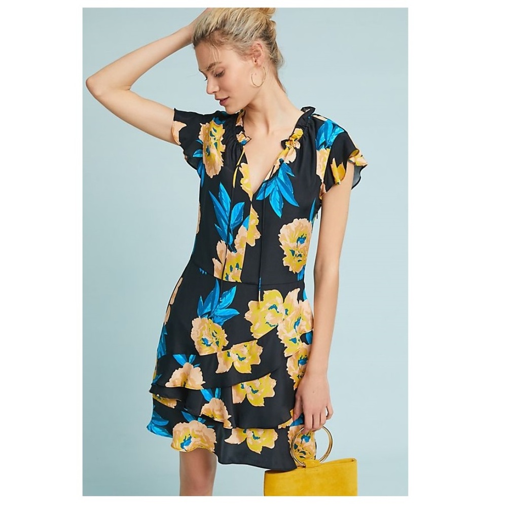 Anthropologie Ladew Ruffled Dress new